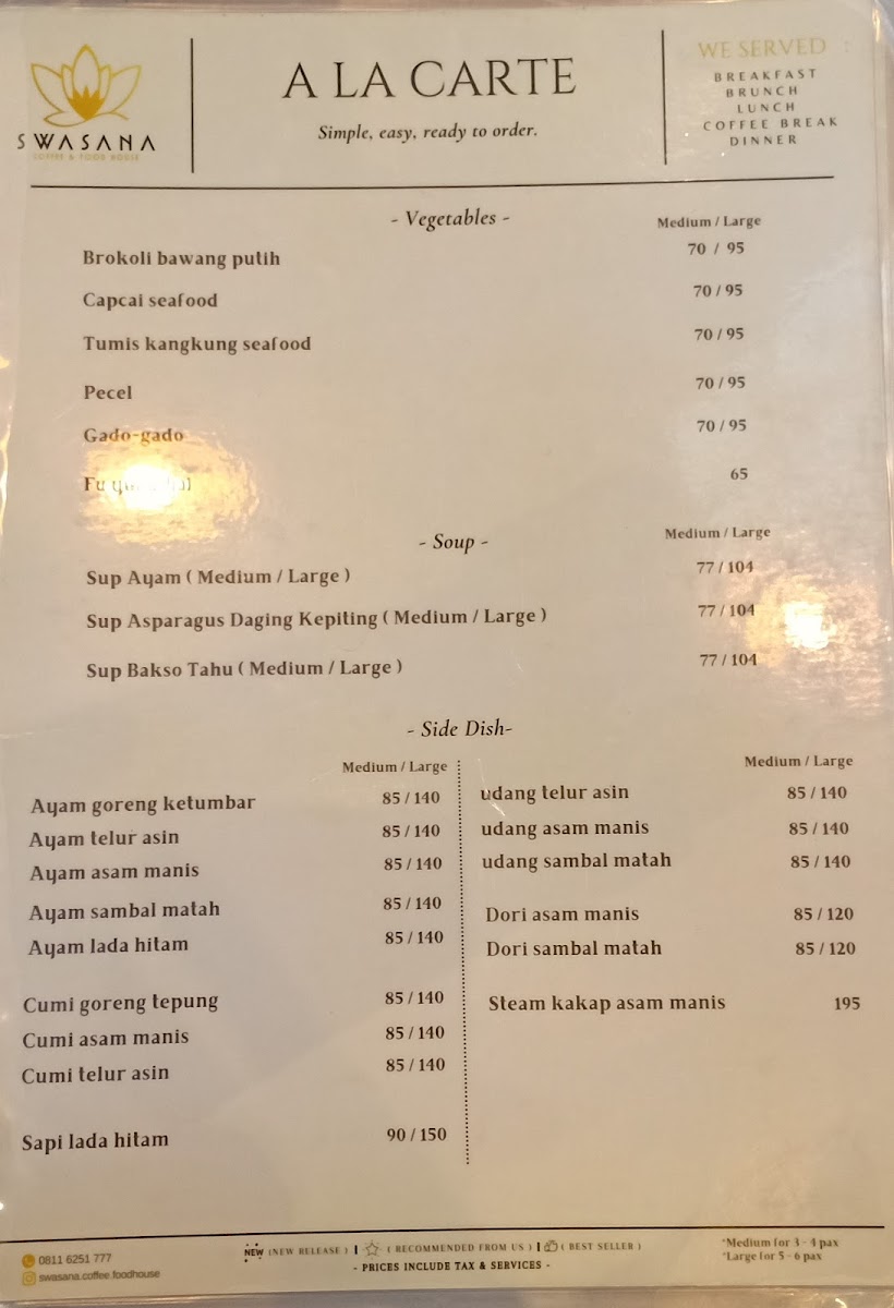 SWASANA COFFEE AND FOOD HOUSE MEDAN Menu - Image 6